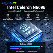 Higole F10 10.1'' Fanless Mini PC Intel N5095 Windows 11 WiFi5 8GB 128GB 5000mAh 4K RS-232 RJ45 Laptop Desktop PC Mini Computer