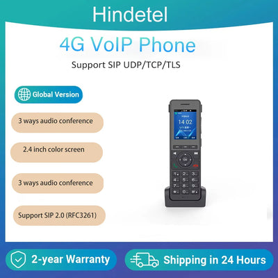 Hindetel lte wifi 2.4G Cordless Phone SIP VOIP  hotspot recording ip phone Cordless 4G SIP Phone  Desktop VoIP