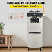 VEVOR Commercial Soft Ice Cream Machine 2200W 20-28L/H Ice Cream Maker Double 6L Hoppers Ice Cream Making Machine YKF-8228H