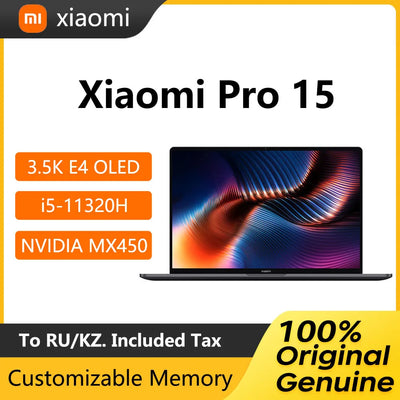 Original Xiaomi Pro 15 Laptop 15.6 Inch 3.5K E4 OLED Screen Notebook i5-11320H 16GB 512GB NVIDIA MX450 Graphics Netbook Computer