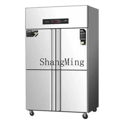 ZYY commercial four-door refrigerator vertical stainless steel large-capacity double-temperature freezer