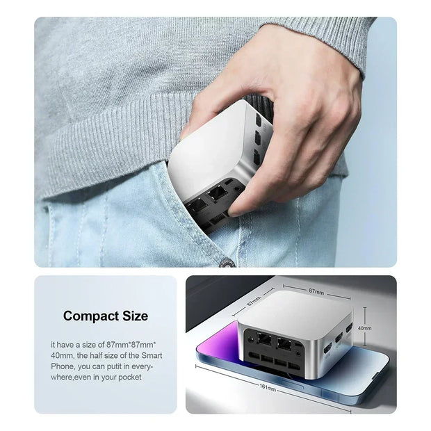 Chatreey T8 Pro Mini PC Intel Celeron N100 12G RAM Windows 11 Computer Dual LAN Three HD Firewall Server wifi 5