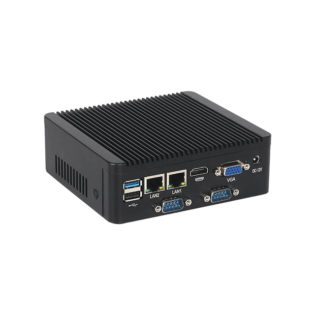 BEBEPC 2LAN4COM Mini PC with N2840/J2900 DDR3L RAM SSD Support RS232/485 WiFi with 6xUSB 1xHDMI Compact Computer for Industrial