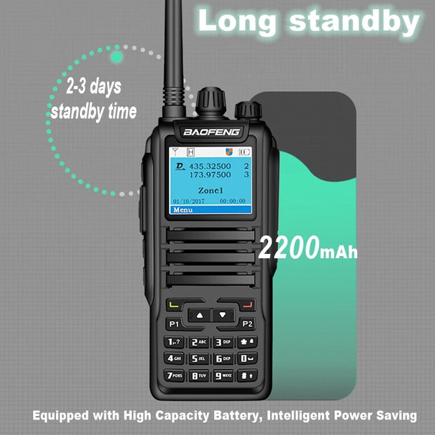 Baofeng DM-1701 DMR Walkie Talkie Open GD77 UHF VHF Digital Mobile Two Way Radio 3000CH Dual Time Slot Tier 1+2 Update Firmware