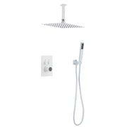Digital Gunmetal gray white black Rain Shower Head Bathroom Brass Bath wall mounted Shower Set Wall Mounted faucet shower set