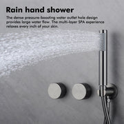 Matte Black Shower Faucet Set Bathroom Wall Mounted 2 Ways Embedded Box 10 Inches Rainfall Shower Concealed Bathroom System Set