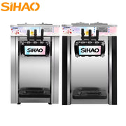 Three flavored soft ice cream machine, capable of continuously producing 20-28 liters per hour, suitable for beverage stations