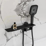 Gray Bathroom Bathtub Faucet Set Wall Mounted Brass Digital Display Smart Waterfall Shower Faucet Set White Chrome Black