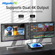 Higole F10 10.1'' Fanless Mini PC Intel N5095 Windows 11 WiFi5 8GB 128GB 5000mAh 4K RS-232 RJ45 Laptop Desktop PC Mini Computer