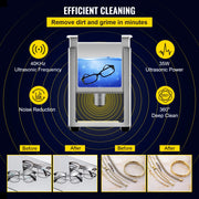 SucceBuy 800ml Ultrasonic Cleaner Portable Washing Machine 35W Mini Dishwasher Lave-Dishes Ultrasound Bath for Home Appliance