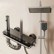 Piano Key Shower System Bathroom Shower Set Bathtub Hot And Cold Shower Faucet LED Light Digital Brass Faucet Shower Set