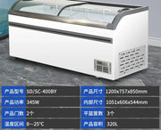 ZYY commercial refrigerator display cabinet curved surface refrigerated fresh-keeping cabinet transparent glass cake freezer