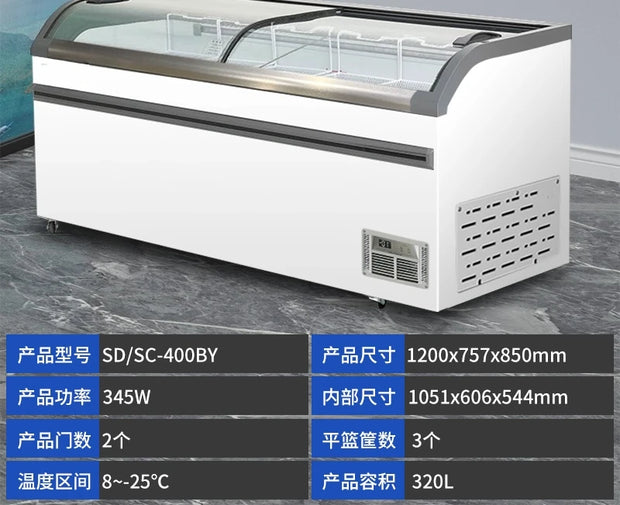 ZYY commercial refrigerator display cabinet curved surface refrigerated fresh-keeping cabinet transparent glass cake freezer
