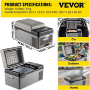 Sihao Car Mini Refrigerator Mini Fridge 15-55L Freezer Portable Compressor Cooler 12/24V DC 110-240V Ice Box for Camping
