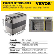 Sihao Car Mini Refrigerator Mini Fridge 15-55L Freezer Portable Compressor Cooler 12/24V DC 110-240V Ice Box for Camping