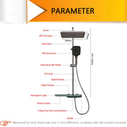 LED Digital Bath Shower Faucet Bathroom Atmosphere Hot Cold Mixer Shower System Bathtub Wall Mount SPA Rainfall Thermostatic Set