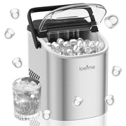 LOEFME Portable Mini Fully Automatic Bullet Shaped Ice Maker 12kg/24h 6 Minutes/9pcs Ice Cubes W/ Scoop Professional Ice Machine