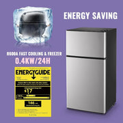 2.4 Cu.Ft Small Refrigerator with Freezer Featuring Removable Plastic Shelves Compact Design Ideal for Home Office Dormitory or