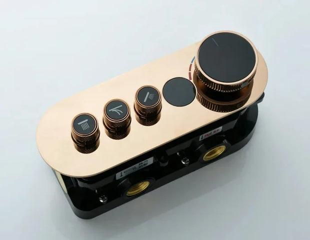 Digital Brushed Gold Shower Faucet Mixing Valve 2-3 Ways Concealed Shower Valve Brass thermostatic Valve Wall Mount Embedded Box