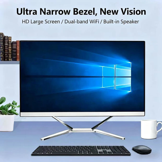 22 Inch Core I7 CPU  8G DDR4 256G 512SSD All in One PC Desktop Computer WiFi Blue-tooth Speaker with Keyboard and Mouse