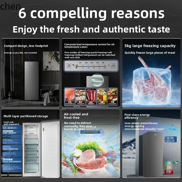 HXL Vertical Freezer Air-cooled Frost-free Single Door Freezer Refrigerated Refrigerator