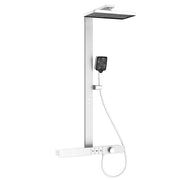 Luxury Led Display Brass Gun Grey Showers Wall Mounted Temperature Display Thermostatic Rainfall Bathroom Shower Sets