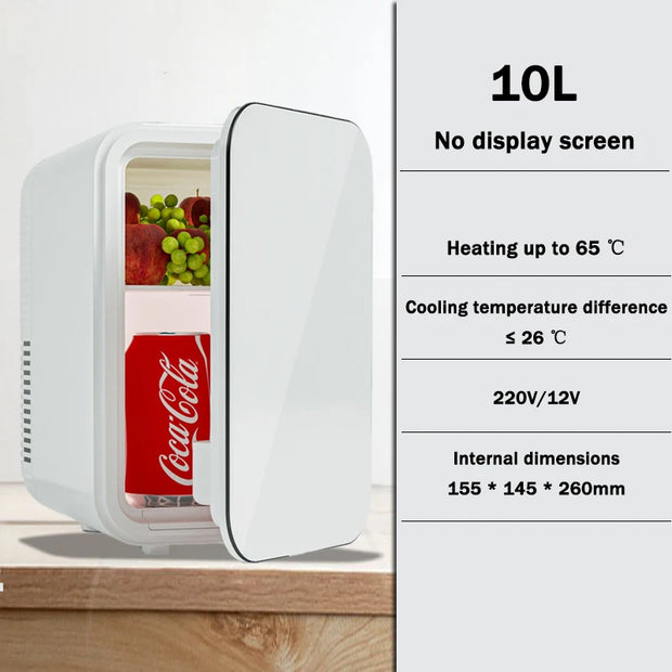 12V Car refrigerator Small Household Refrigeration Cabinet Car Home Dual-use Freezer Cosmetics refrigeration Box Mini Fridge 10L