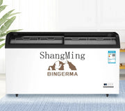 ZYY commercial refrigerator display cabinet curved surface refrigerated fresh-keeping cabinet transparent glass cake freezer