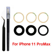 1 Set Back Camera Lens Glass For iPhone Xs 11 12 13 mini 14 15 Plus Pro Max Rear Camera Repairing Parts With 3m Glue & Tools