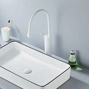 Luxurious Creative Bathroom Basin Faucet Brass Deck Mounted Matte Black White Mixer Taps Hot and Cold Bathroom Sink Faucet