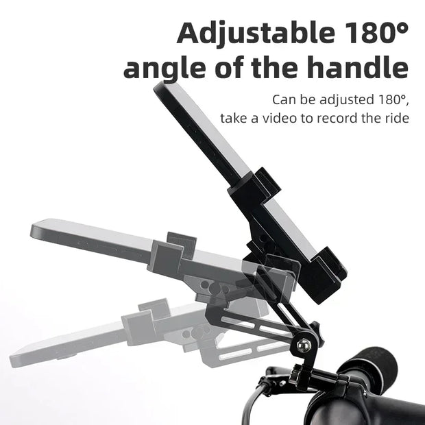ROCKBROS Bike Phone Holder Aluminum Alloy Material Bracket Anti-slip Cushioning Pads 4.7-7.09 inch Mobile Phone Stand Shockproof