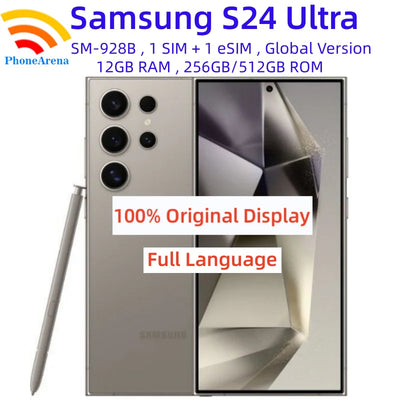 Original Samsung Galaxy S24 Ultra 5G S928B 6.8" 12GB+256GB 512GB ROM Global Version NFC S Pen Octa Core Unlocked AI Cell Phone