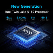 MOREFINE M10S Mini pc N150 (up to 3.6GHz)12GB DDR5 RAM 16TB M.2 SSD Dual 2.5G LAN Business Mini Desktop Computer 4K WiFi6 BT5.2