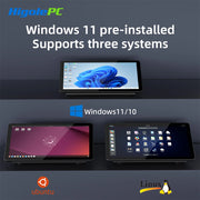 Higole F10 10.1'' Fanless Mini PC Intel N5095 Windows 11 WiFi5 8GB 128GB 5000mAh 4K RS-232 RJ45 Laptop Desktop PC Mini Computer