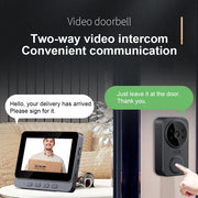 Digital Door Viewer 2.4G WiFi Automatic Sensing Home Digital Viewer IR Night Vision Smart Video Doorbell Camera Two-Way Intercom