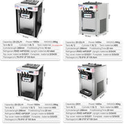 Three flavored soft ice cream machine, capable of continuously producing 20-28 liters per hour, suitable for beverage stations
