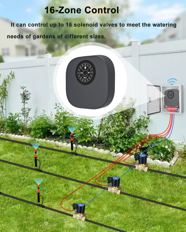 Tuya WiFi Sprinkler Controller Gardening Intelligent Irrigation Timer 16 Zones Automatic Watering Device For Alexa Google Home