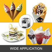 Sihao 20-28L/H Soft Ice Cream Maker Commercial Countertop Tricolor 2+1 Flavors Sweet Cones Freezing Equipment Vending Machine ﻿