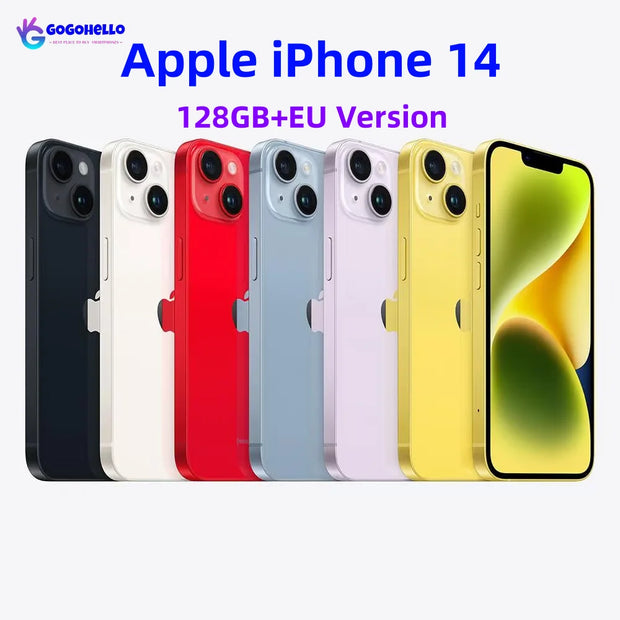 Original Unlocked Apple iPhone 14 EU Version 1SIM+eSIM 128GB 6.1" Super Retina OLED Face ID NFC A15 5G SmartPhone 98% New