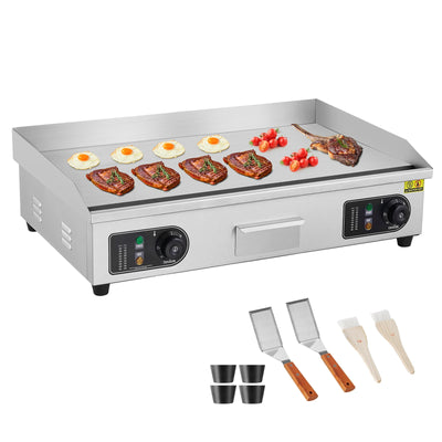 SucceBuy 26/30inch Commercial Electric Griddle 4400W Countertop Flat Top Grill BBQ Plate Grill 122℉-572 ℉for Home Restaurant