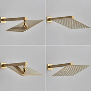 POIQIHY Brushed Golden Shower Faucets Wall Mount Concealed Shower Set Rainfall Bath Shower Mixers 2 ways Bathroom Mixer Tap