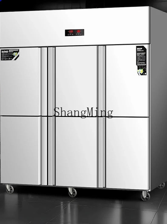 ZYY commercial four-door refrigerator vertical stainless steel large-capacity double-temperature freezer
