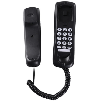 Wall Phone, Wired Phone, Landline Phone, Home Phone, Small Extension, Small Hang-Up Extension, Hotel Home Office Black