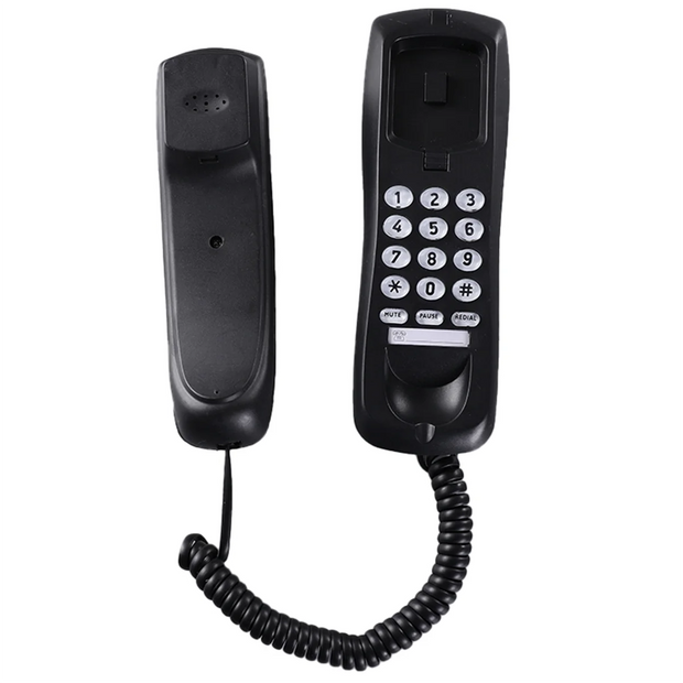 Wall Phone, Wired Phone, Landline Phone, Home Phone, Small Extension, Small Hang-Up Extension, Hotel Home Office Black