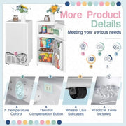 Compact Double Door Refrigerator with 3.5 Cu.Ft Freezer Storage 7 Temperature Settings for Precise Cooling Ideal for Apartments