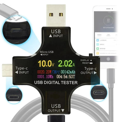 DC Digital Voltmeter Color Digital Display Voltage Current Meter Ammeter Detector Charger Indicator Voltage USB Current Tester