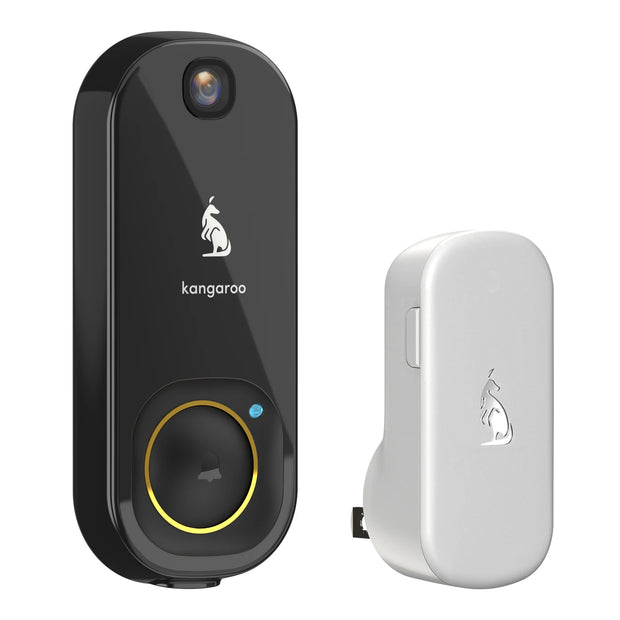 Kangaroo Smart Doorbell Camera with Chime Motion Alert Wi-fi Connection HD Wide Angle Lens Night Vision Alert to APP Security
