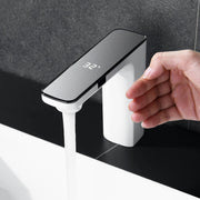 Chrome Bathroom Basin Faucet Hot Cold Water Mixer Deck Mount  Bathroom Sink Faucet