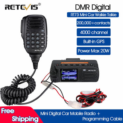 Retevis RT73 Car Radio Mobile Ham Radio VHF UHF Autoradio DMR Digital Mobile Radio Station GPS Transceiver Base for Camping