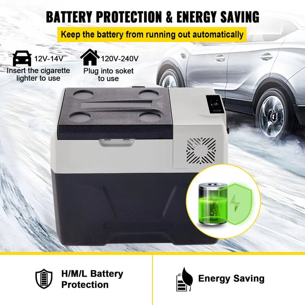SIHAO 30/40/50L Portable Car Fridge - 12/24V Dual Zone Compressor Cooler for Truck/RV/Boat Outdoor Camping & Home, DC/AC Freezer